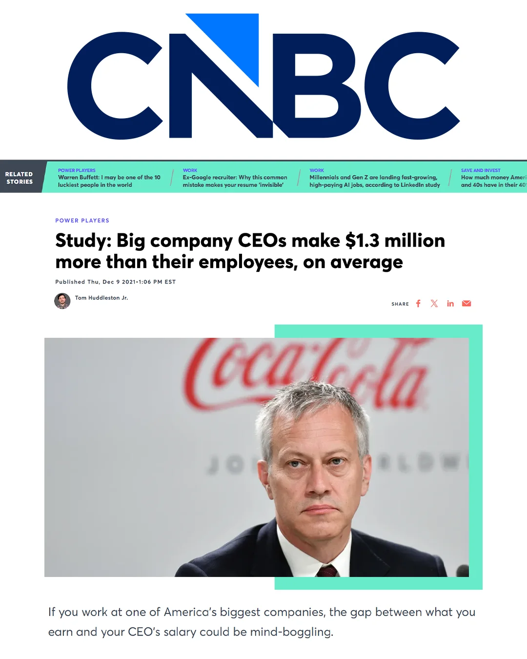 CNBC article featuring Lensa
